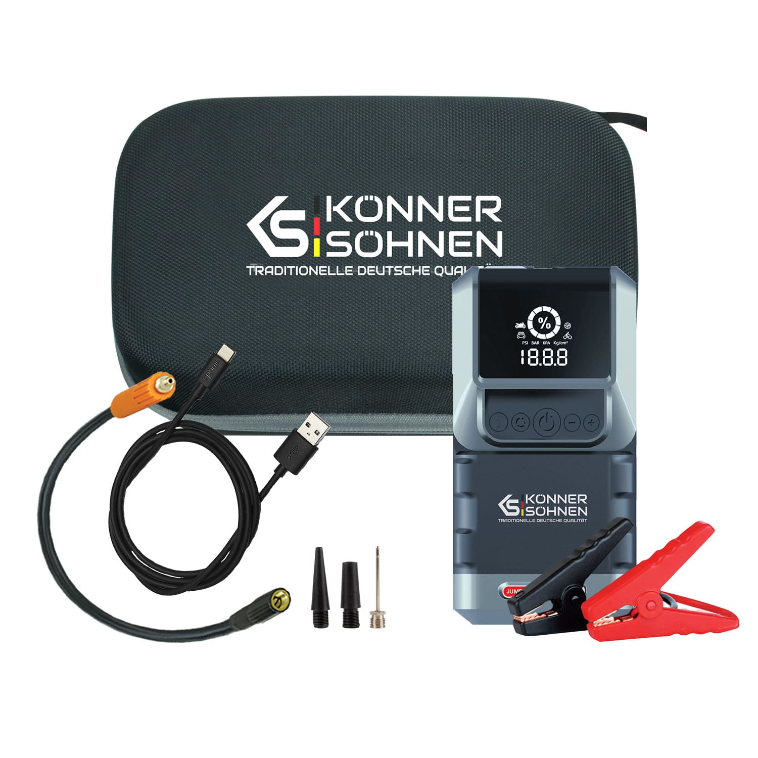Jump starter with air compressor KS JSP-1300 - Buy Online in