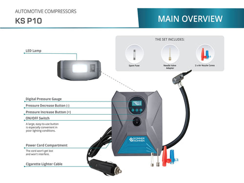 Kompresor powietrza do samochodu KS P10