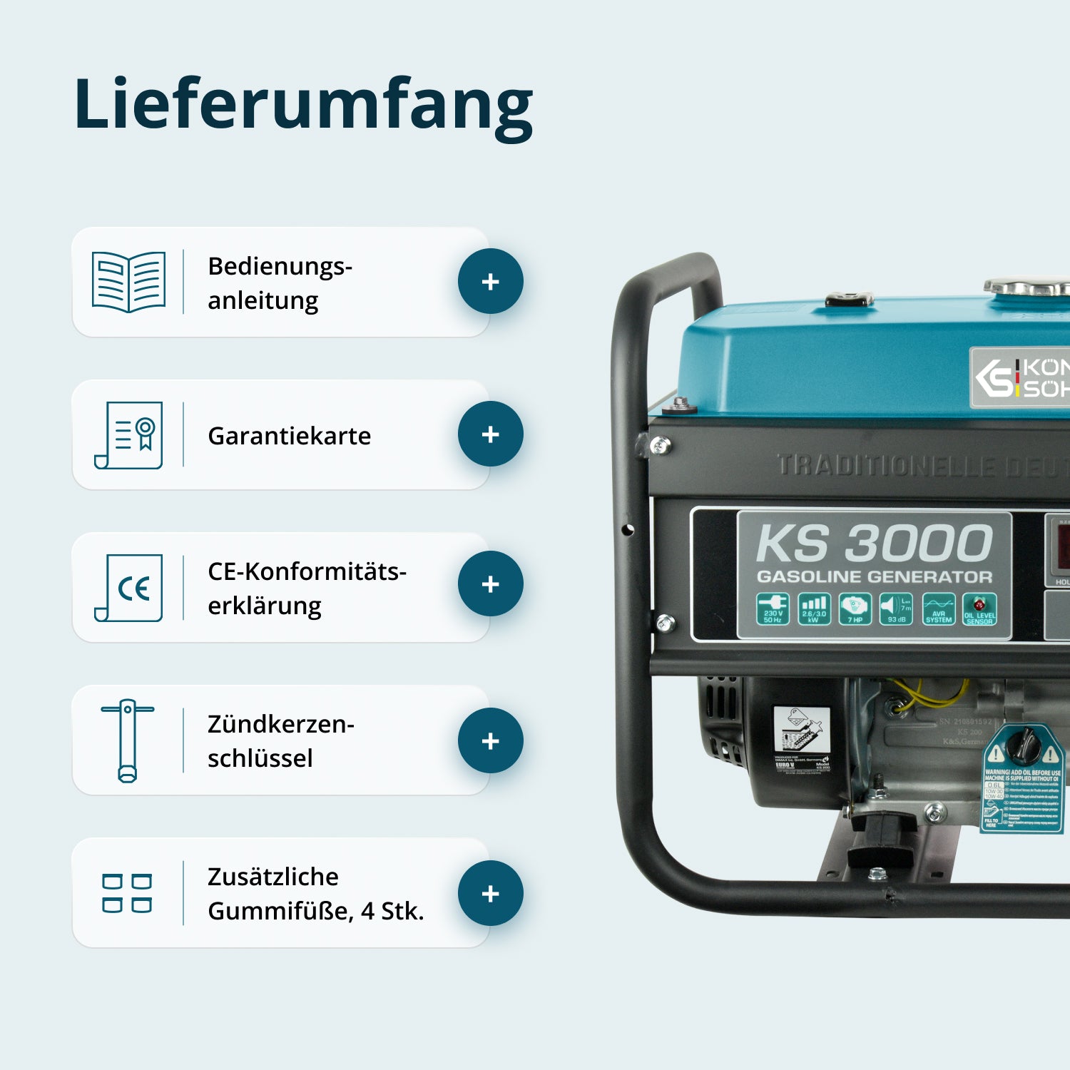 Benzingenerátor „Könner & Söhnen” KS 3000