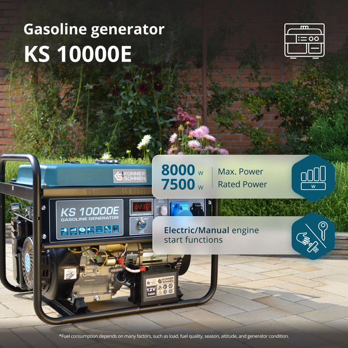Bensiinikäyttöinen generaattori 'Könner & Söhnen' KS 10000E