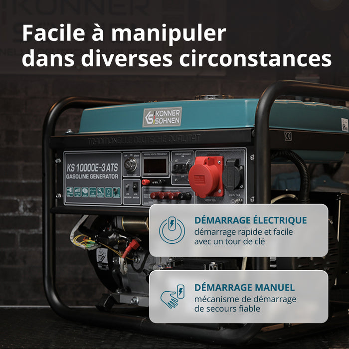 Groupe électrogène à essence "Könner & Söhnen" KS 10000E-3 ATS