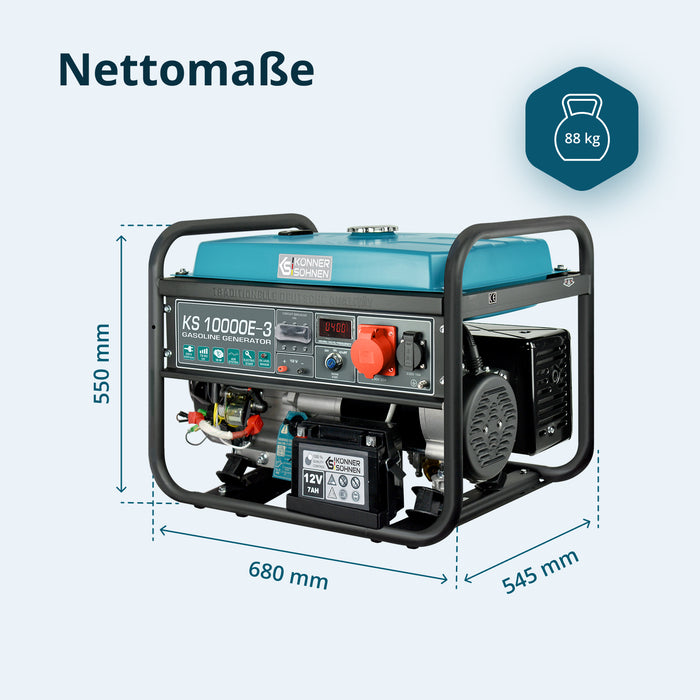 Gerador a gasolina "Könner & Söhnen" KS 10000E-3