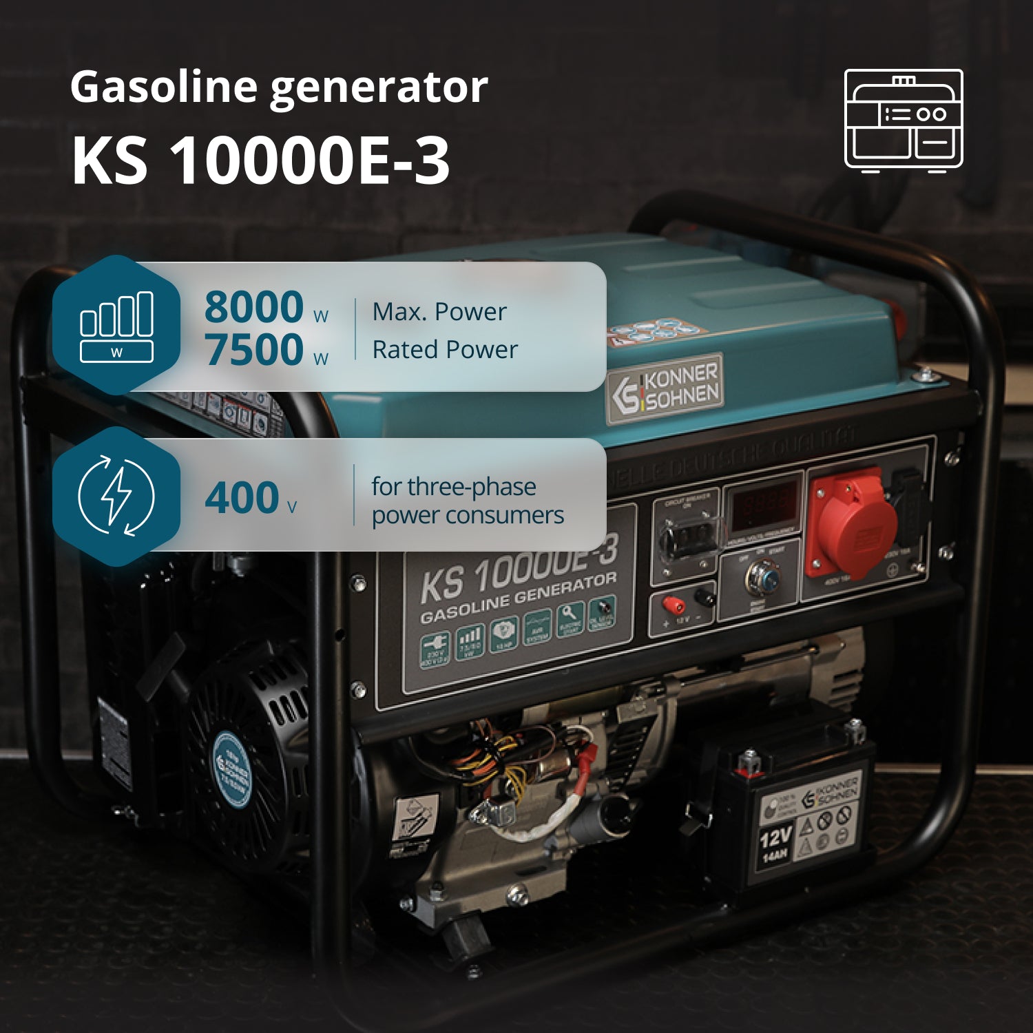 Benzinski generator „Könner & Söhnen“ KS 10000E-3