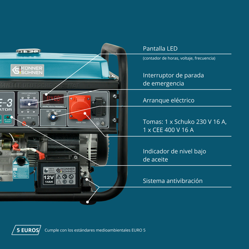 Generador de gasolina "Könner & Söhnen" KS 10000E-3