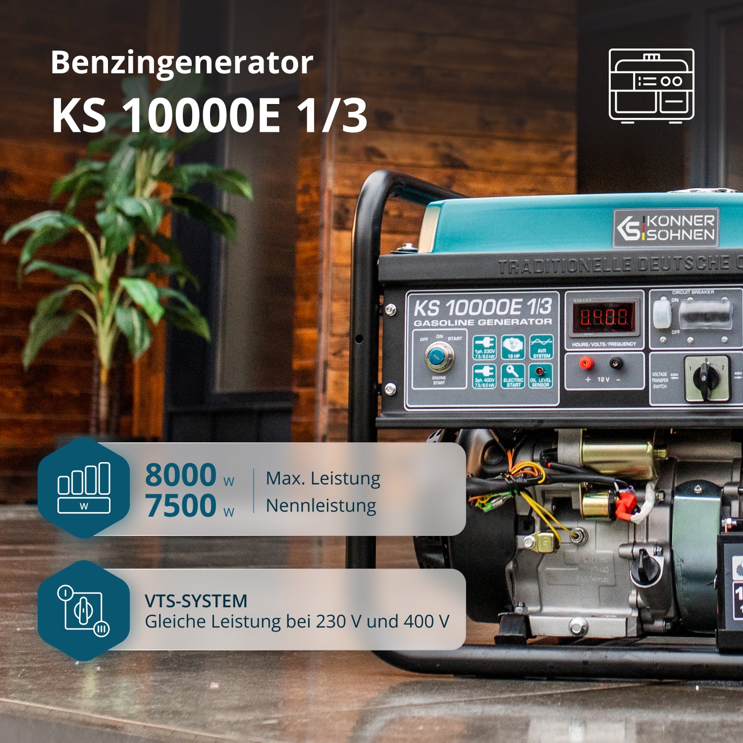 Benzin-Generator "Könner & Söhnen" KS 10000E 1/3
