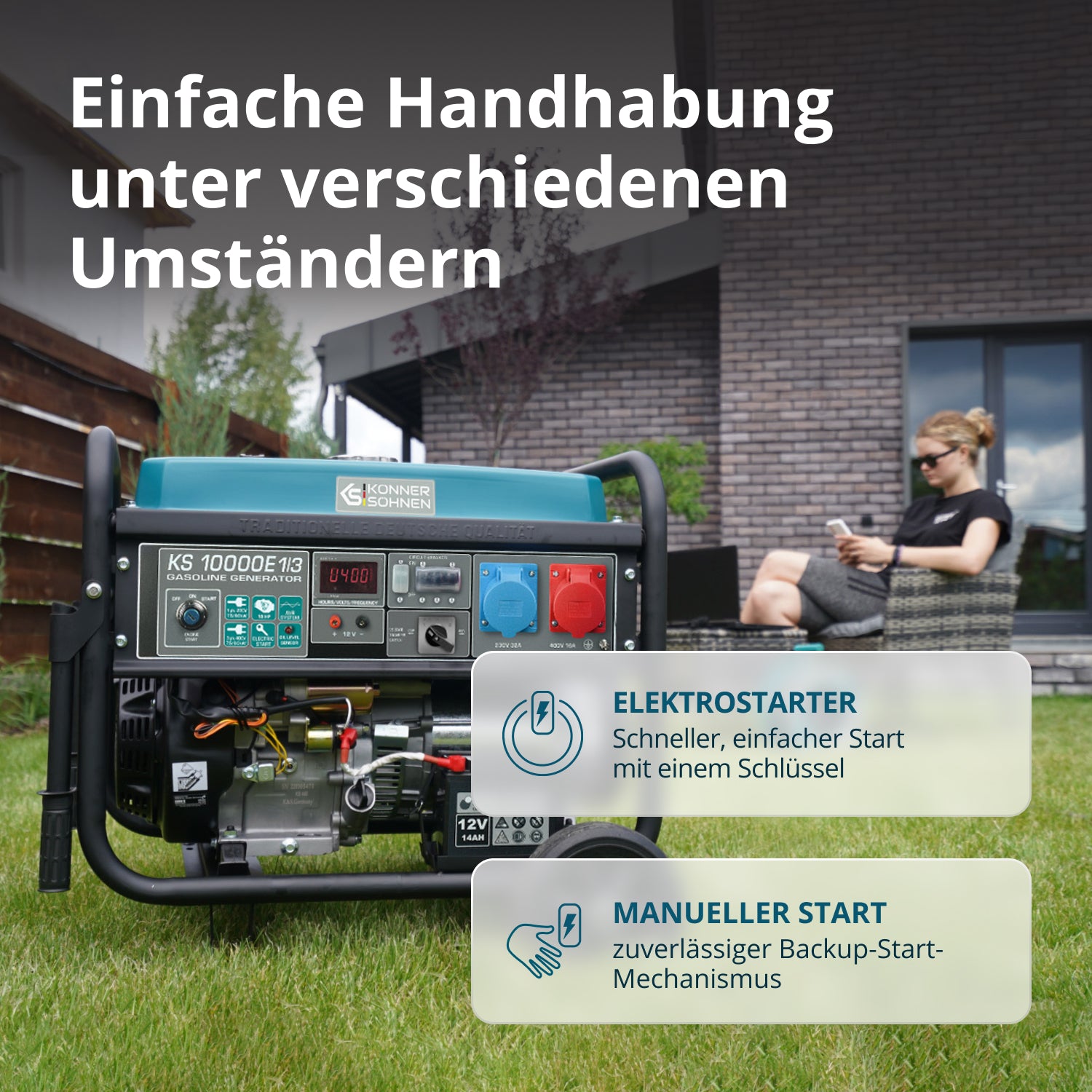 Benzin-Generator "Könner & Söhnen" KS 10000E 1/3