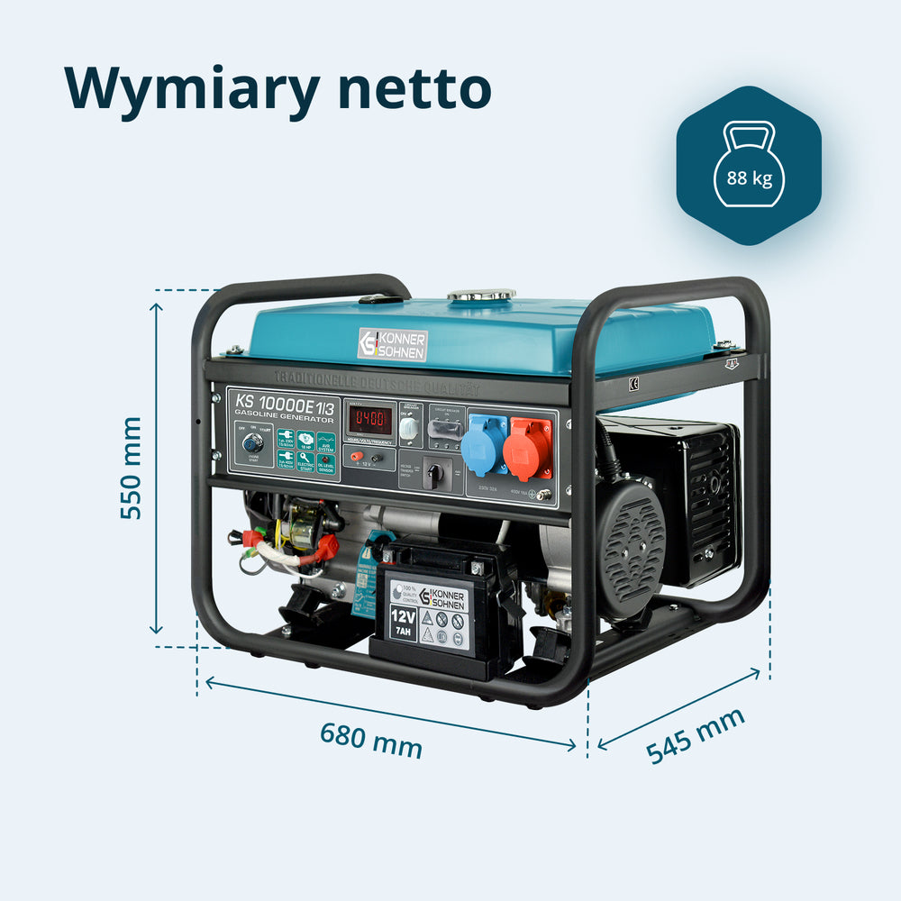 Generator benzynowy „Könner & Söhnen” KS 10000E 1/3
