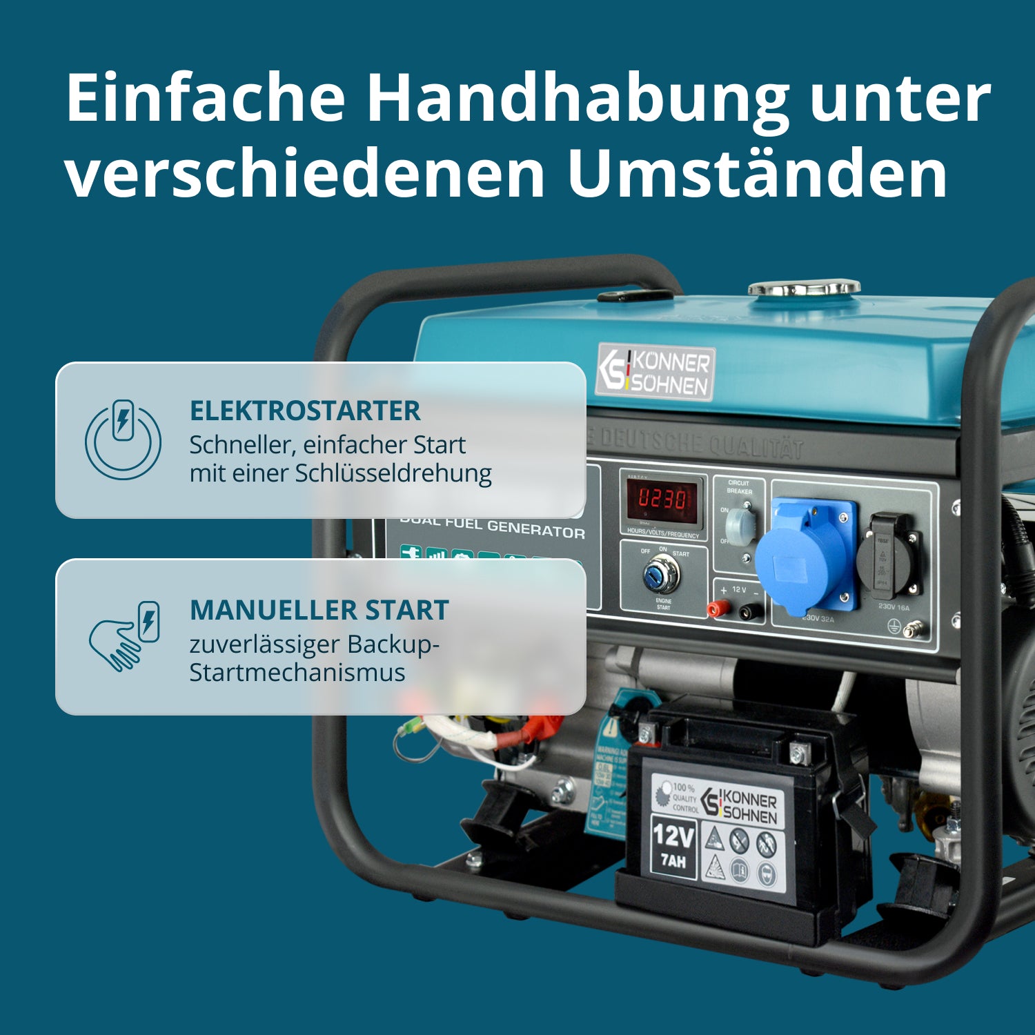 LPG/Бензинов генератор „Könner & Söhnen“ KS 10000E G