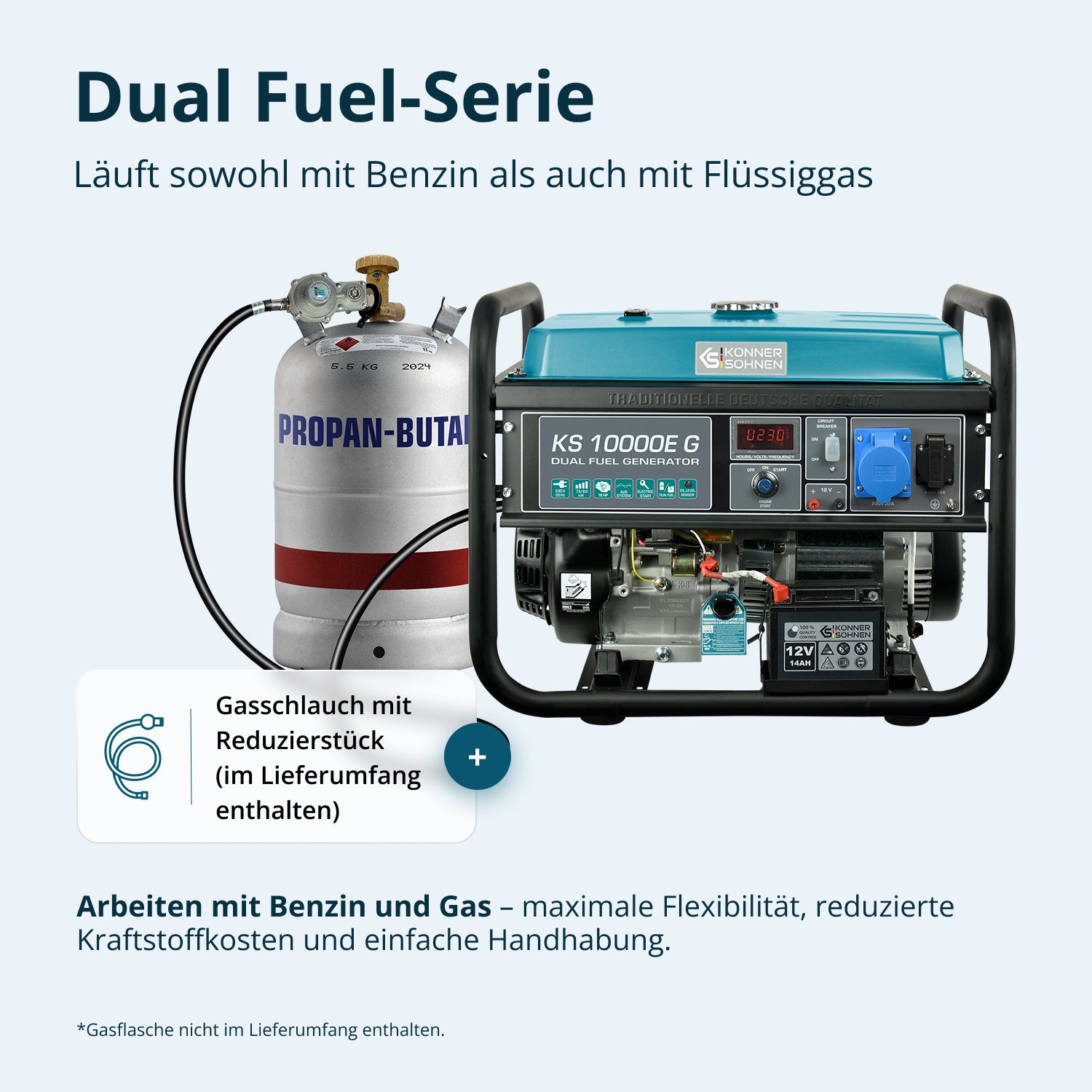LPG/Бензинов генератор „Könner & Söhnen“ KS 10000E G