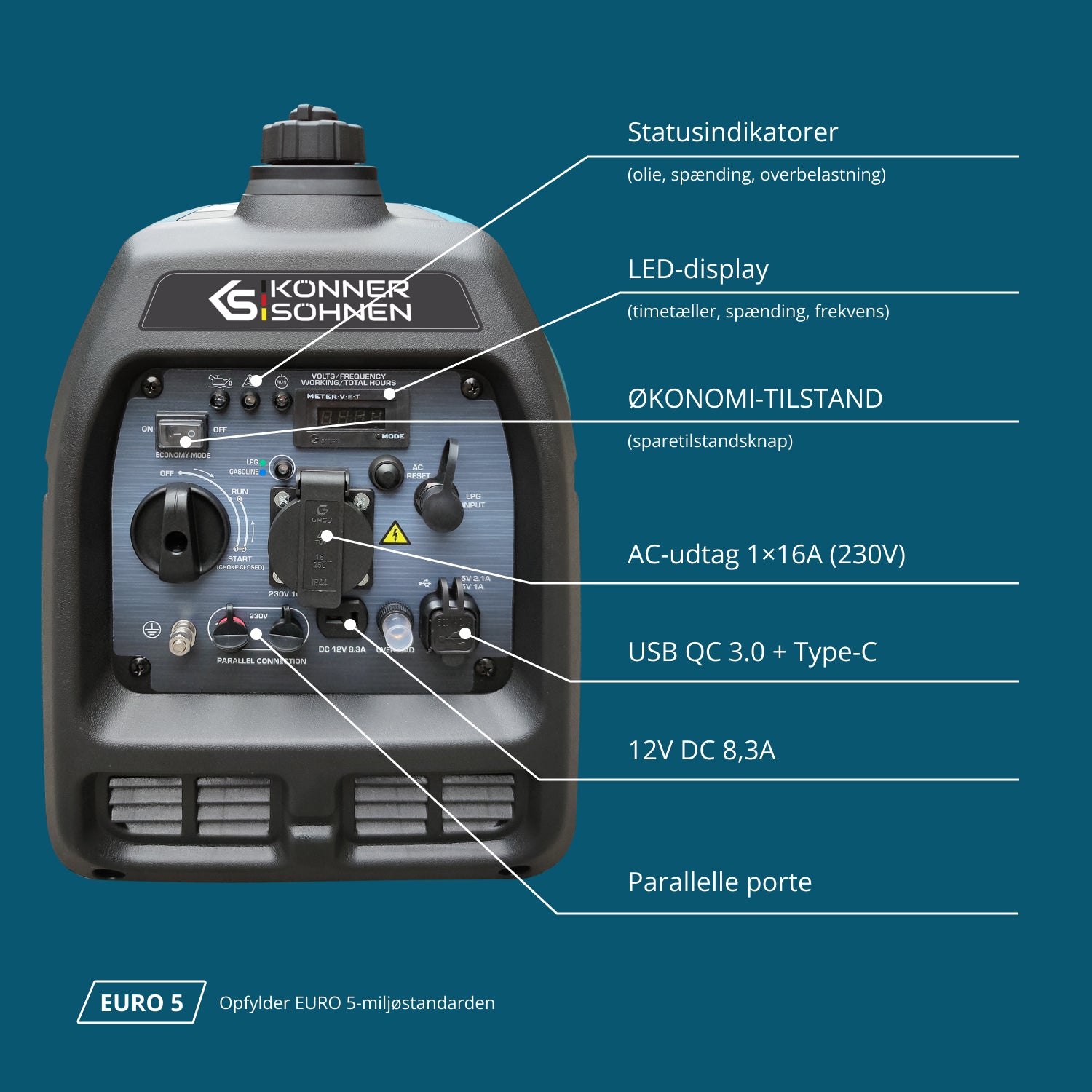 LPG/benzin inverter generator KS 3100iG S