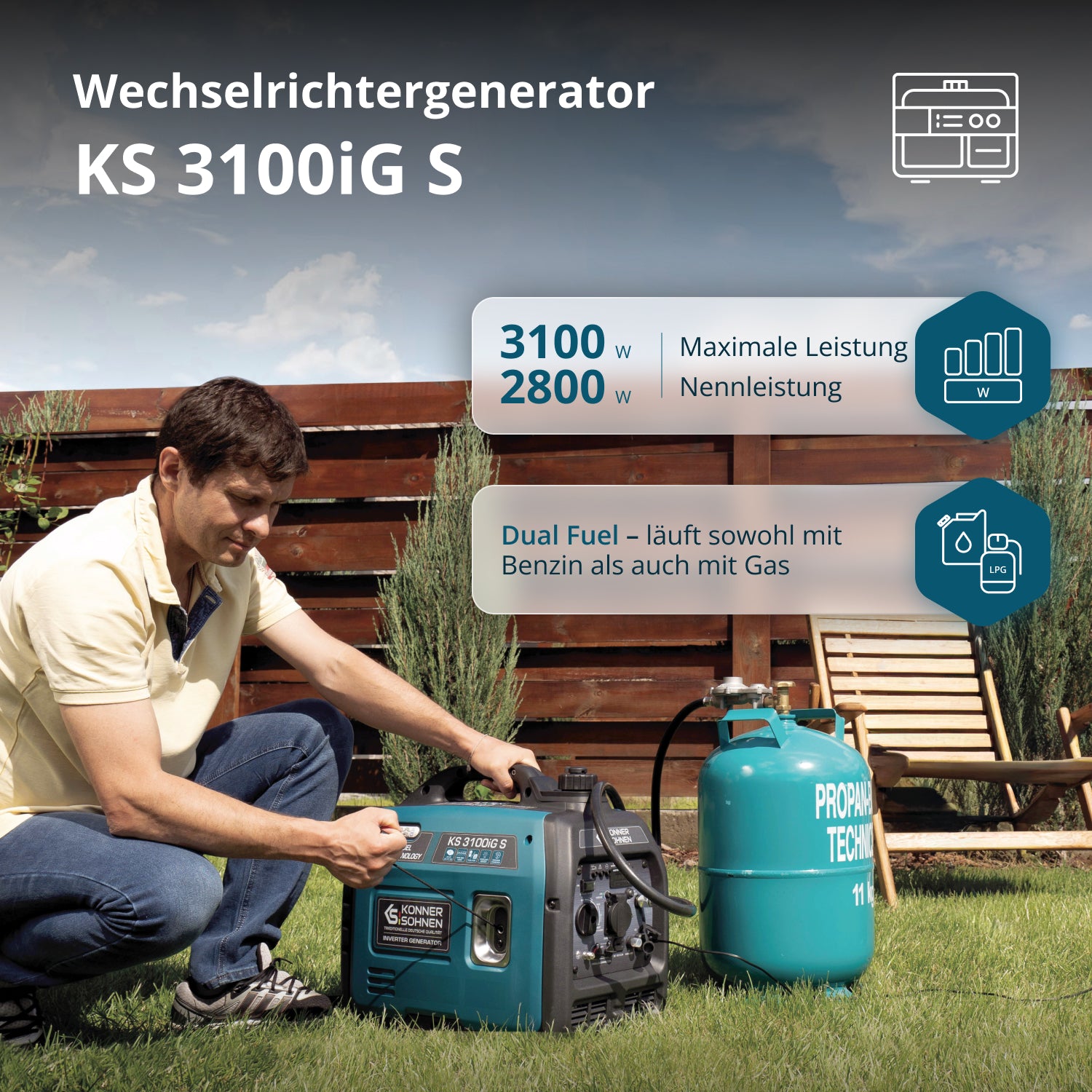 LPG/bensin invertergenerator KS 3100iG S