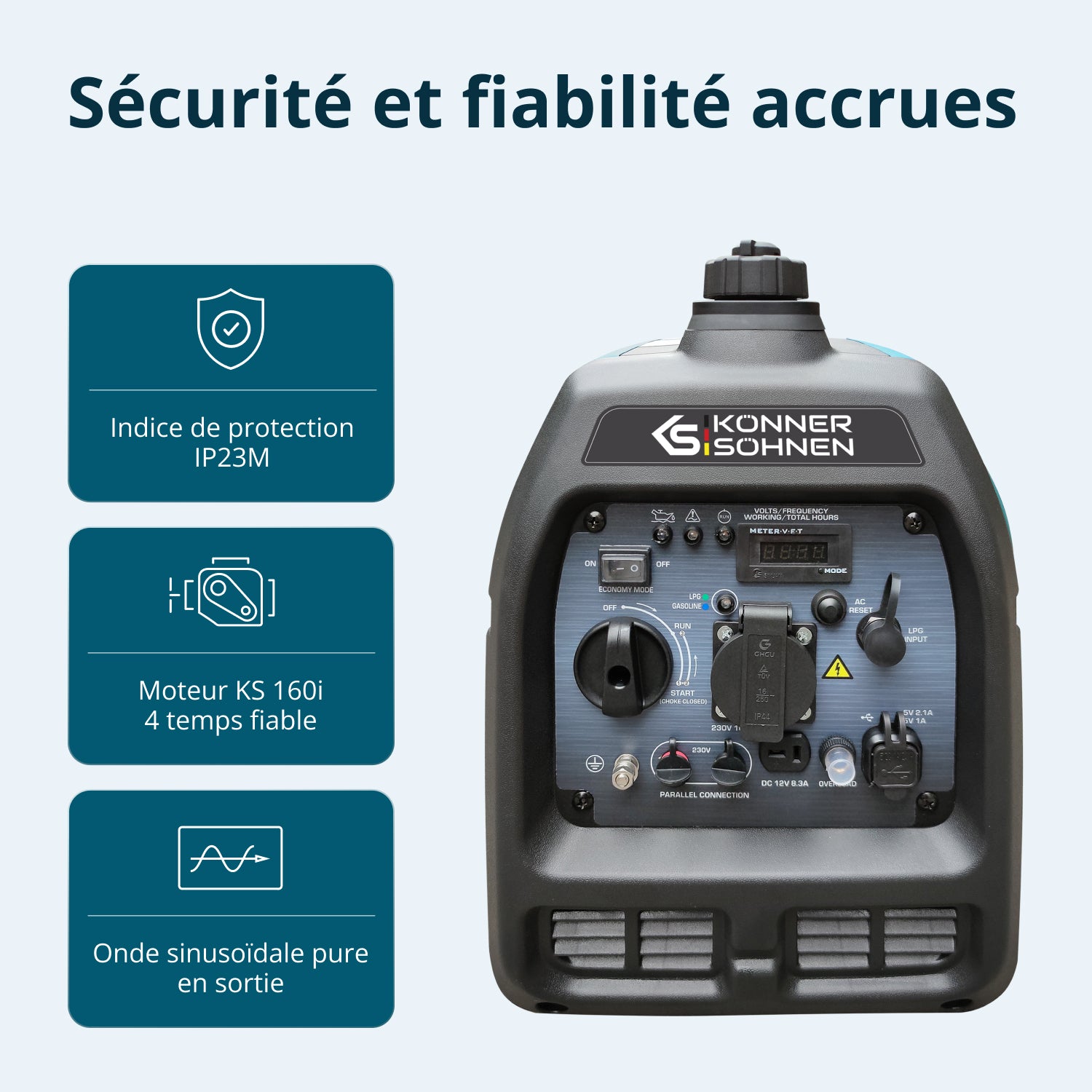 Groupe électrogène à essence-gaz de type inverter KS 3100iG S
