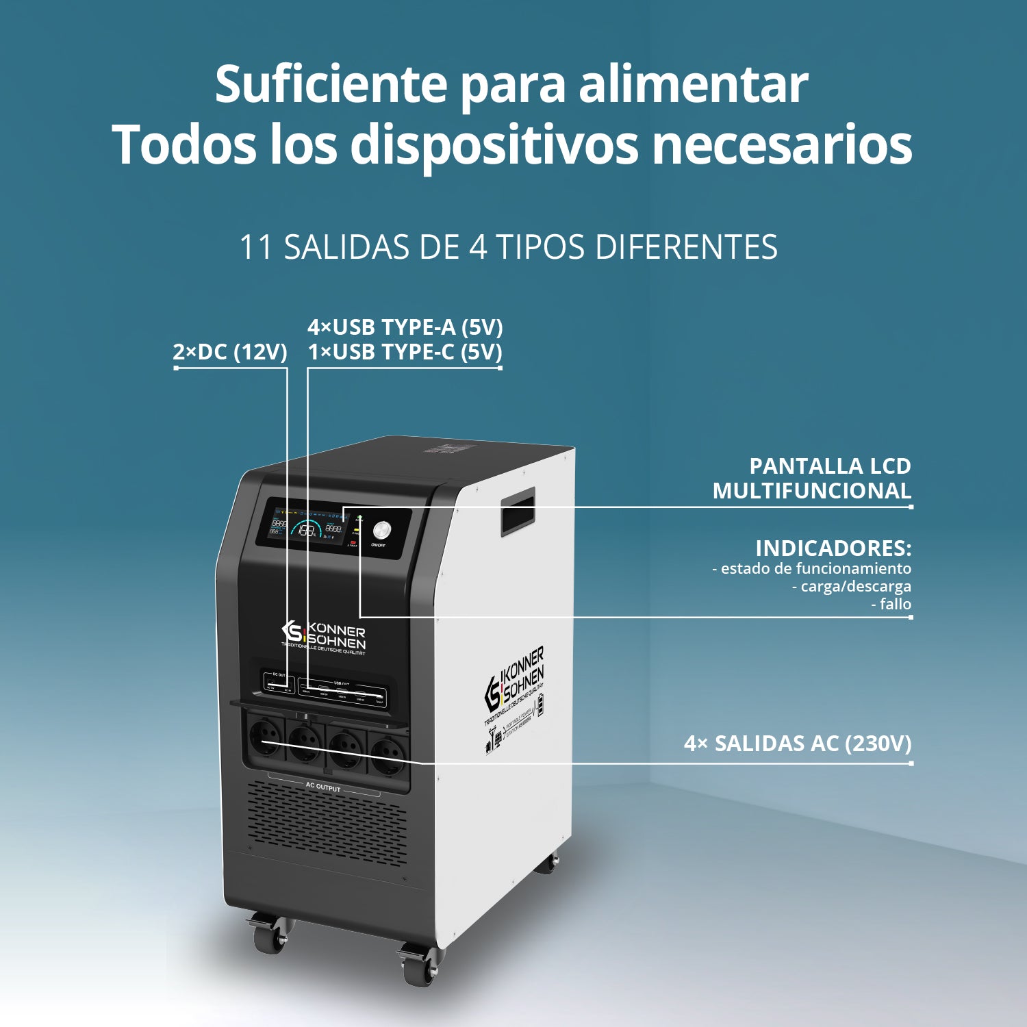 Central eléctrica portátil 3-en-1 KS 5200PS