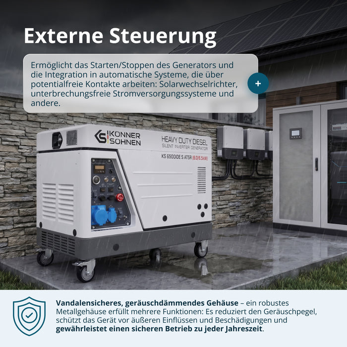 Diesel Inverter Generator i Lyddæmpet Kabinet KS 6500iDE S ATSR
