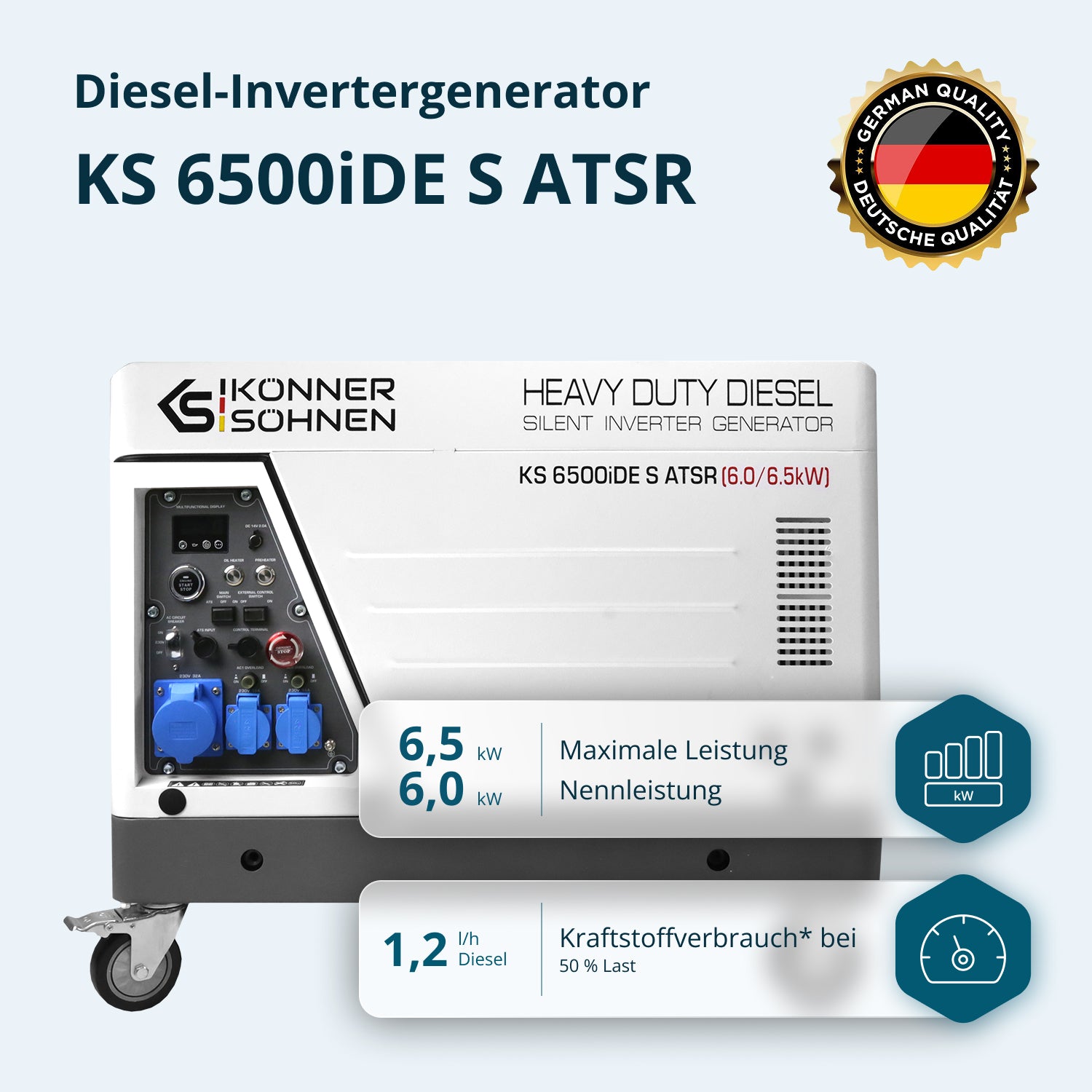 Дизел инвертер генератор у звучно изолованом кућишту KS 6500iDE S ATSR
