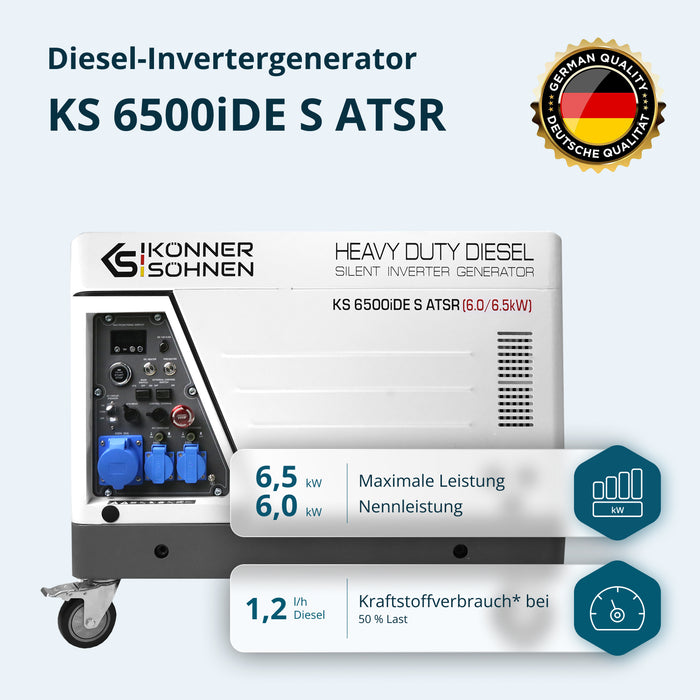 Diesel invertorový generátor v odhlučněném krytu KS 6500iDE S ATSR