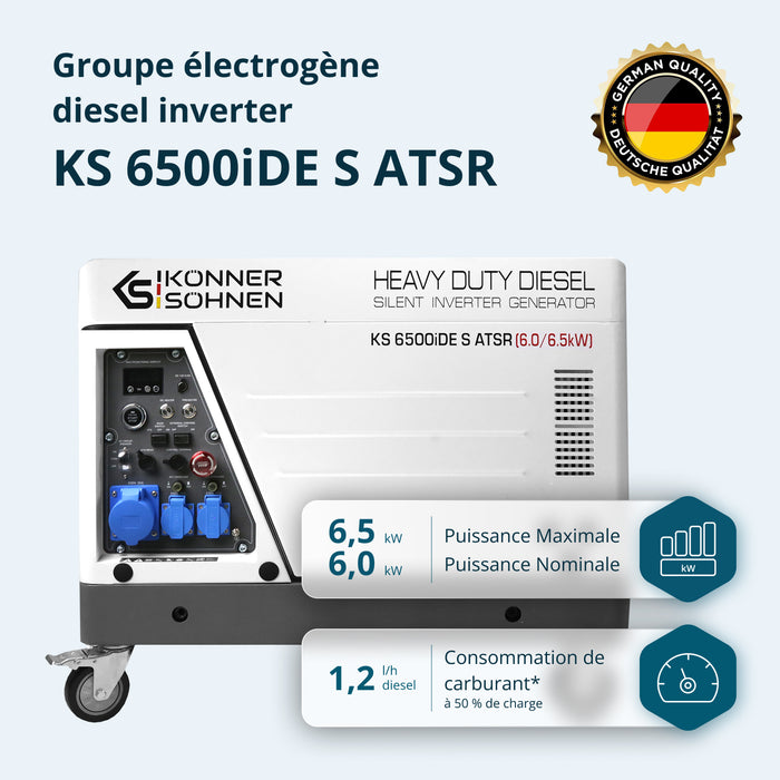 Groupe électrogène diesel inverter dans un caisson insonorisé KS 6500iDE S ATSR