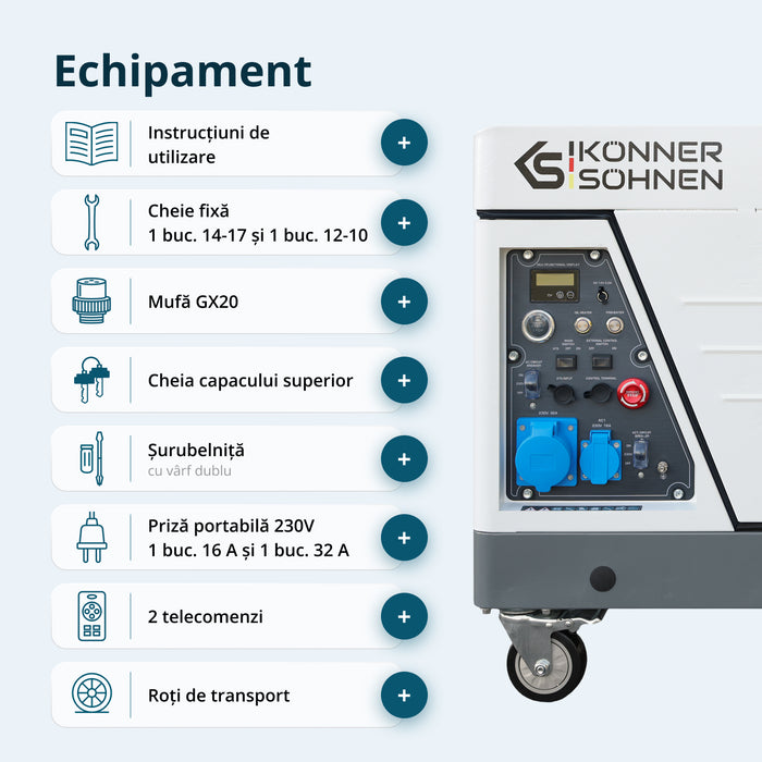Generator invertor diesel în carcasă insonorizată KS 6500iDE S ATSR