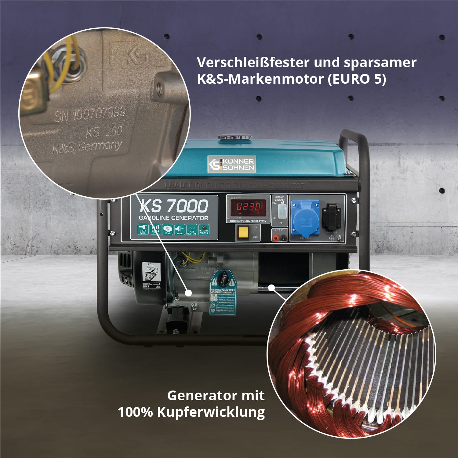 Benzin-Generator "Könner & Söhnen" KS 7000