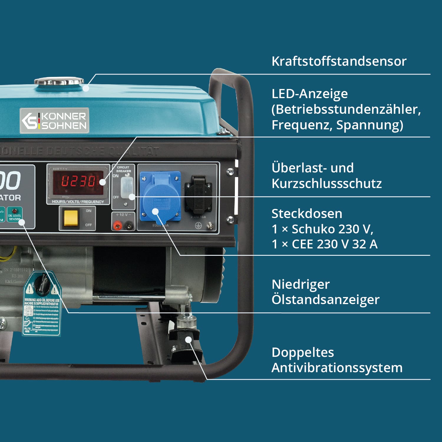 Benzin-Generator "Könner & Söhnen" KS 7000