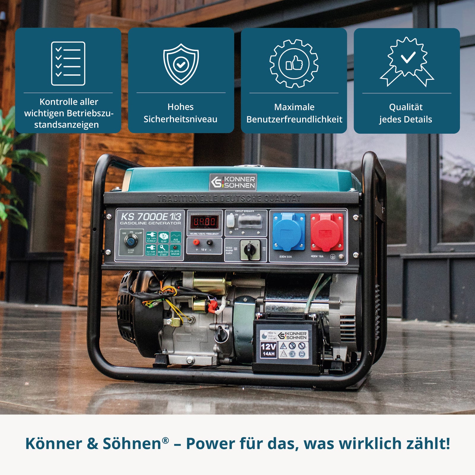 Benzinski generator „Könner & Söhnen“ KS 7000E 1/3