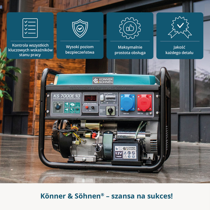 Generator benzynowy „Könner & Söhnen” KS 7000E 1/3