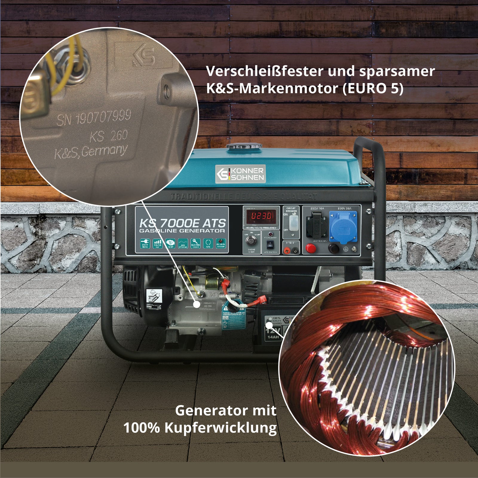 Benzínový generátor „Könner & Söhnen“ KS 7000E ATS