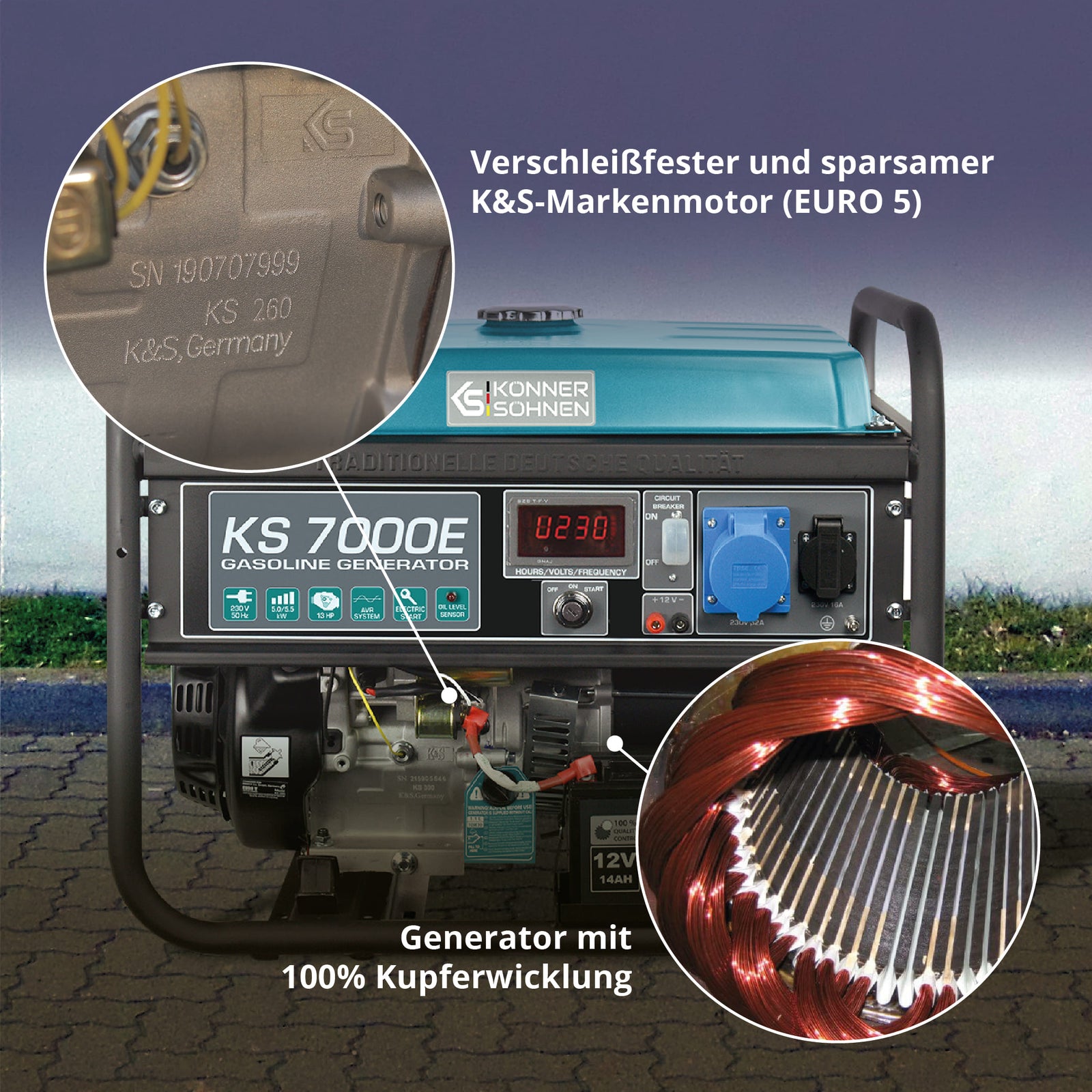 Bensinaggregat "Könner & Söhnen" KS 7000E