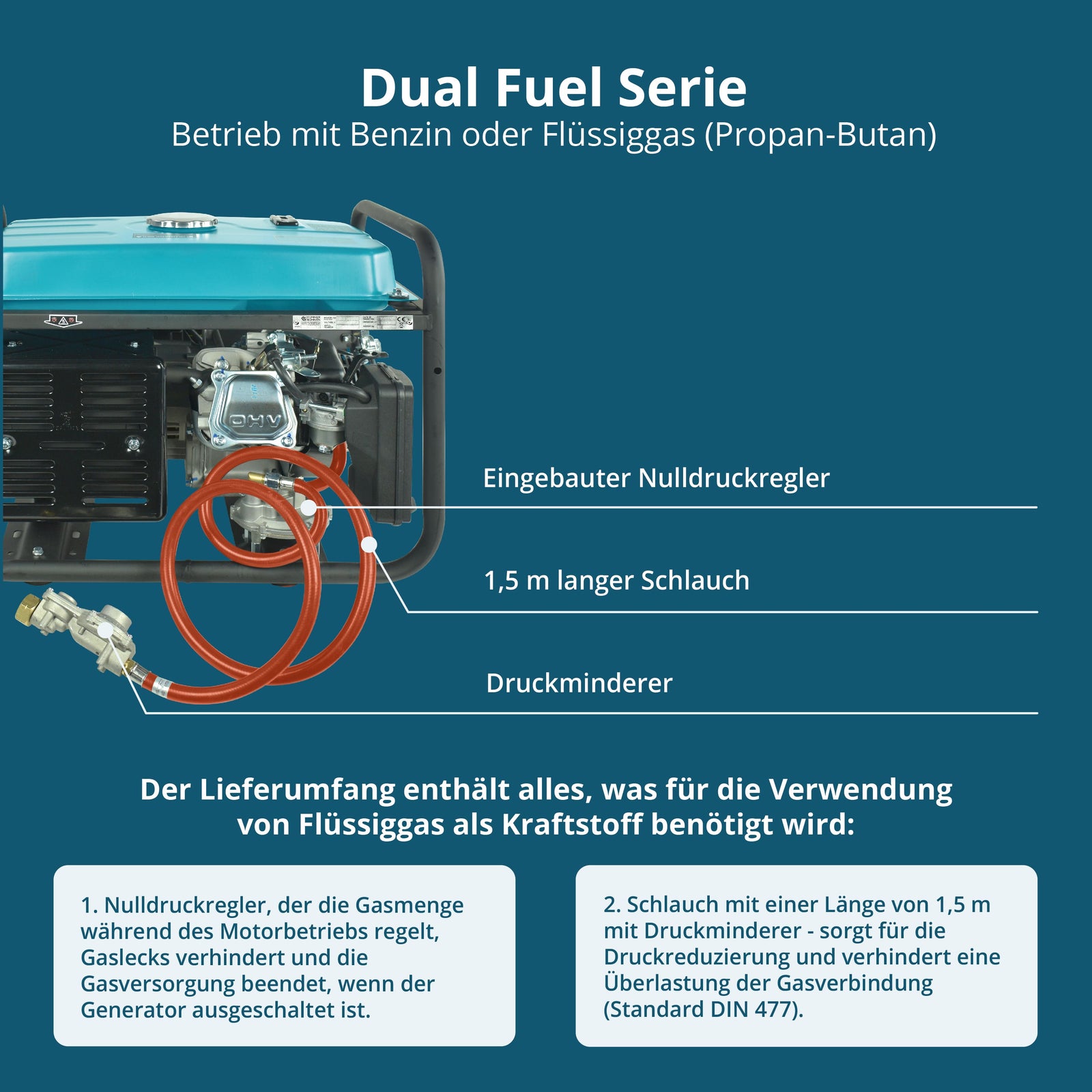 LPG/Benzin-Generator "Könner & Söhnen" KS 7000E G