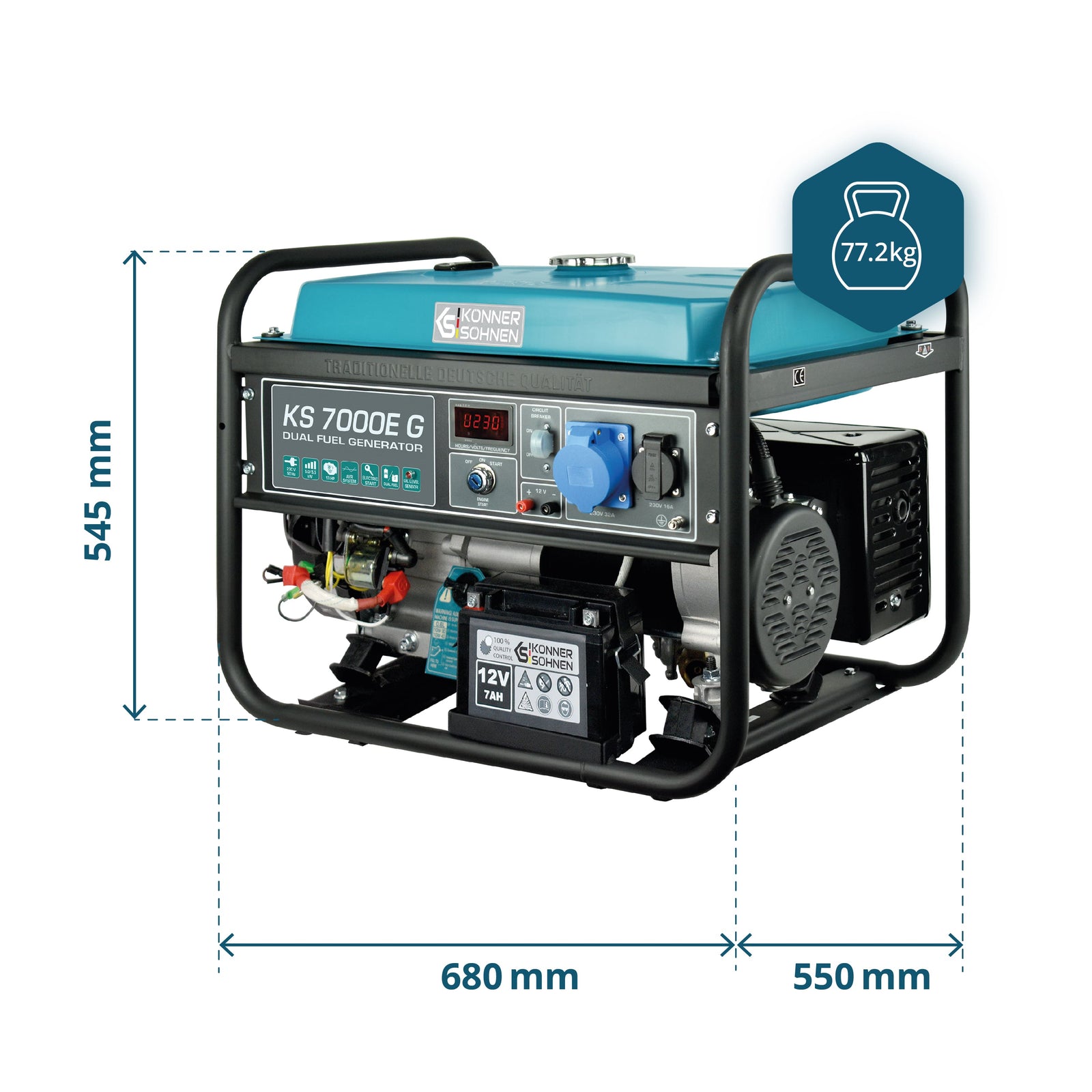 LPG/Benzin-Generator "Könner & Söhnen" KS 7000E G