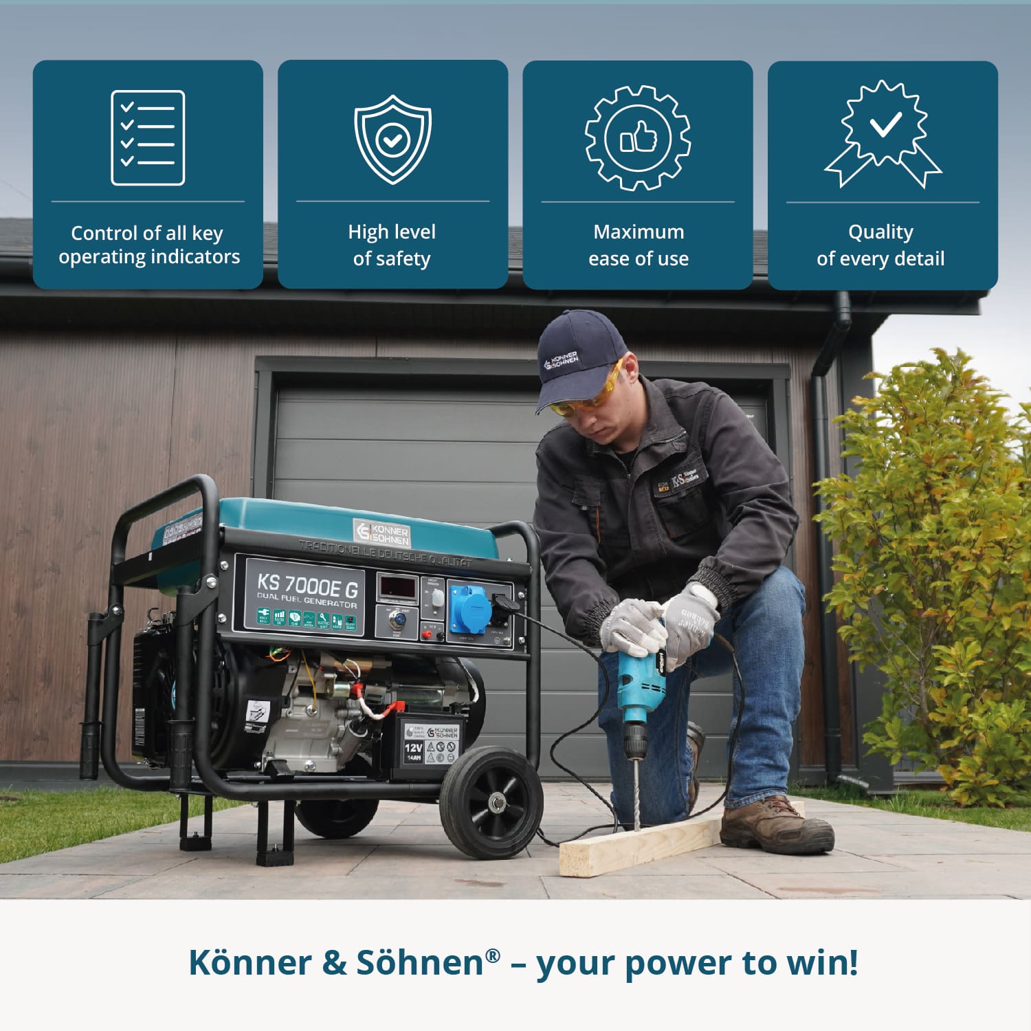 LPG/Bensiinigeneraattori 'Könner & Söhnen' KS 7000E G