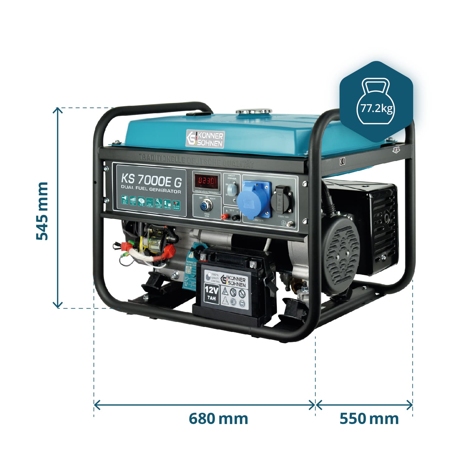 LPG/Bensiinigeneraattori 'Könner & Söhnen' KS 7000E G
