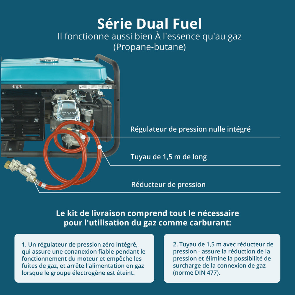 Groupe électrogène à essence/gaz "Könner & Söhnen" KS 7000E G