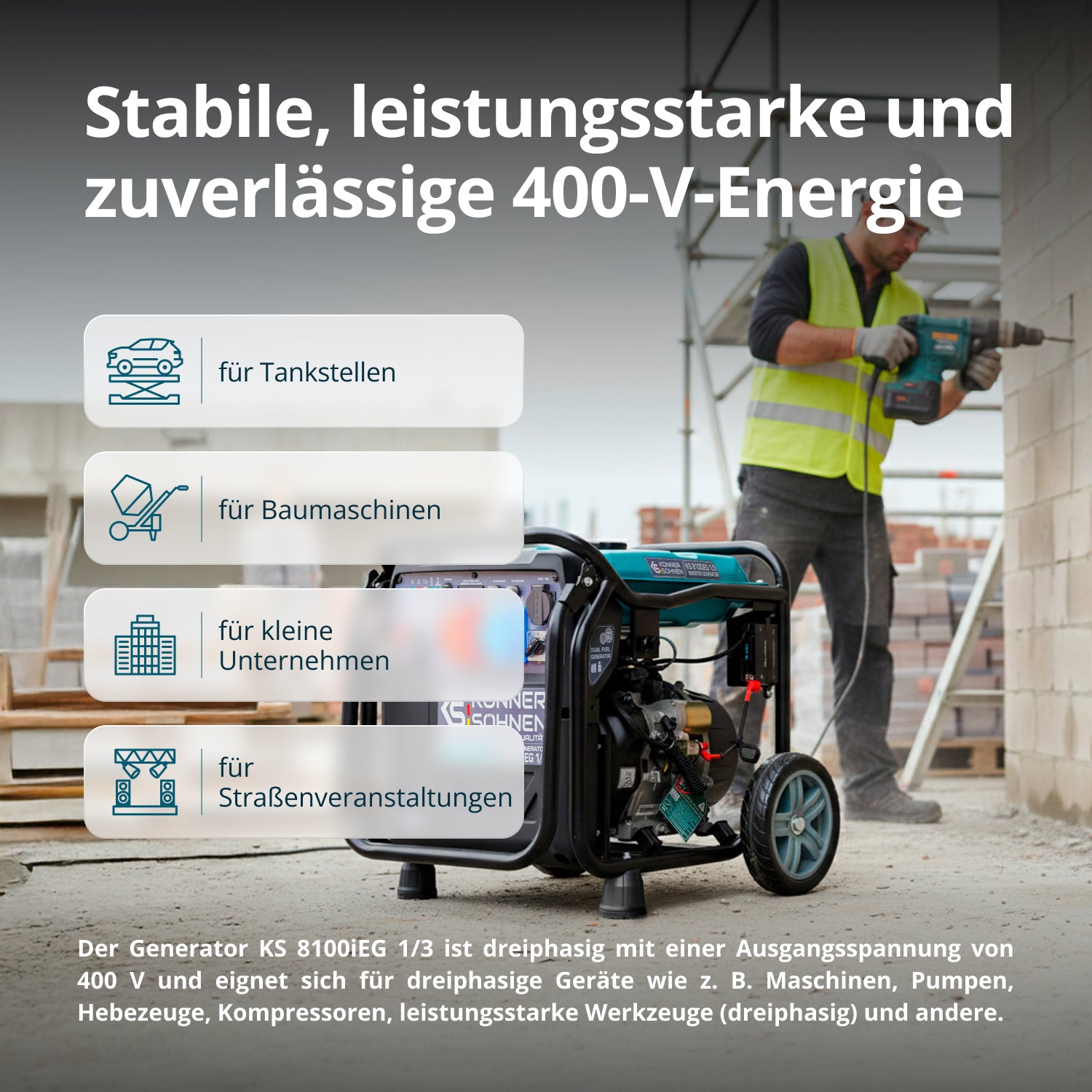 LPG/bensin invertergenerator KS 8100iEG 1/3