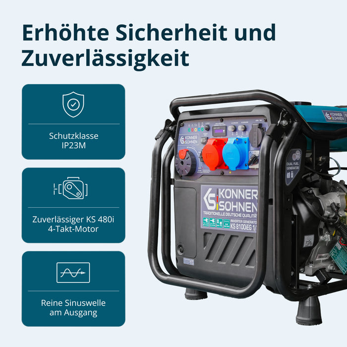 Gerador inversor a GPL/gasolina KS 8100iEG 1/3
