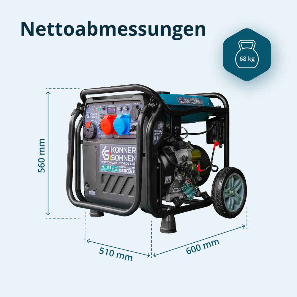 Gerador inversor a GPL/gasolina KS 8100iEG 1/3