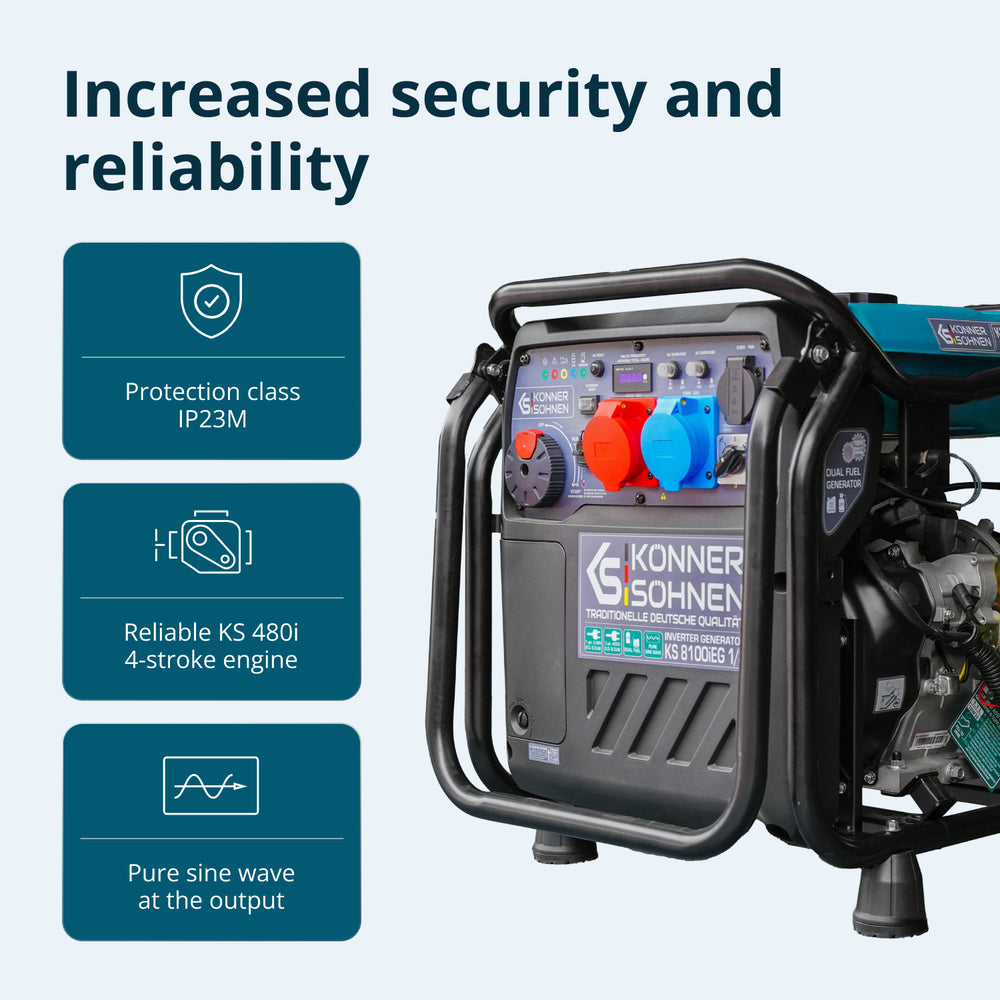 LPG/бензинов инверторен генератор KS 8100iEG 1/3