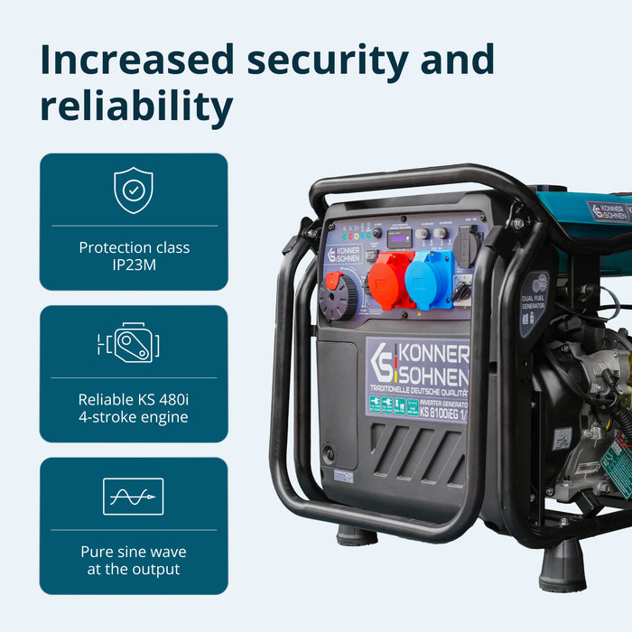 LPG/бензинов инверторен генератор KS 8100iEG 1/3