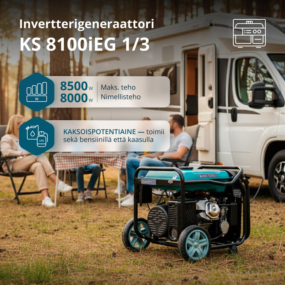 LPG/bensiini invertterigeneraattori KS 8100iEG 1/3