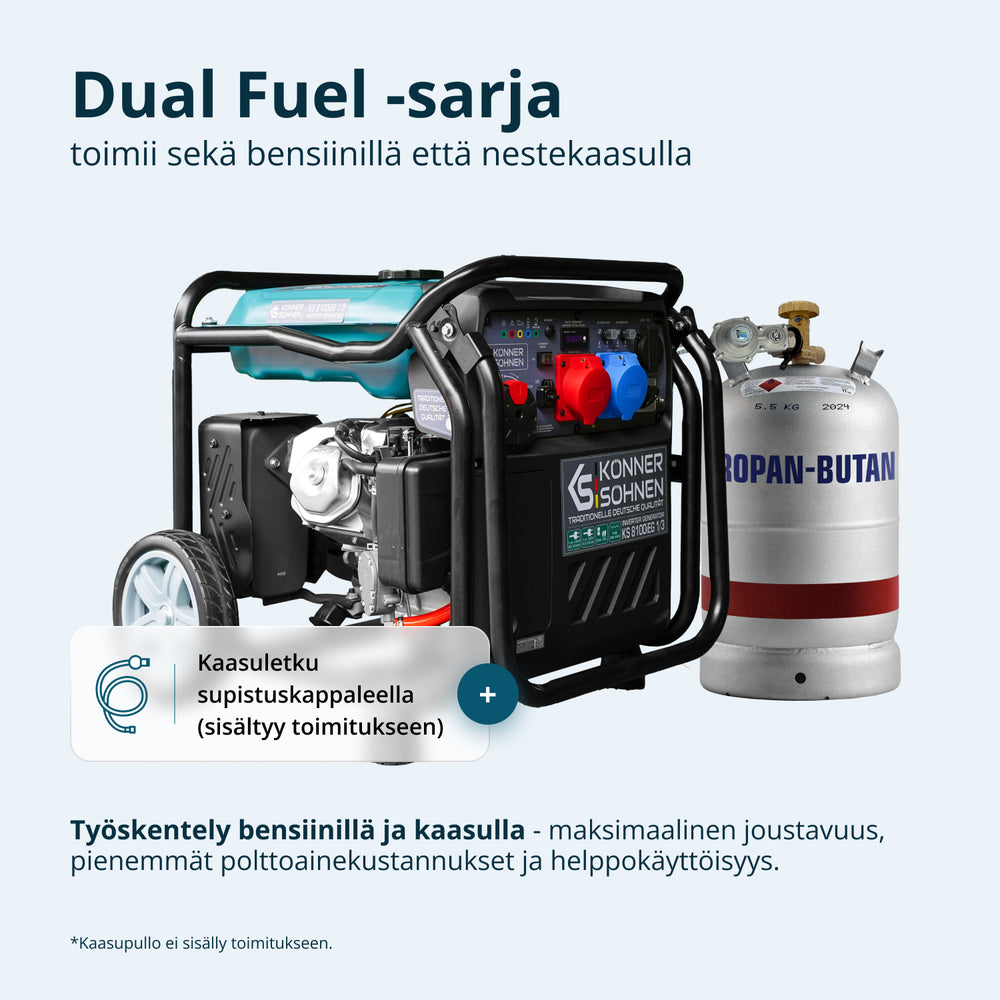 LPG/bensiini invertterigeneraattori KS 8100iEG 1/3
