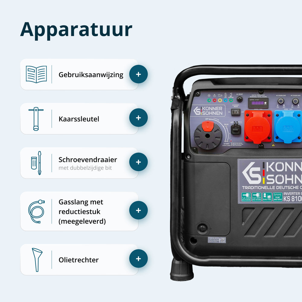 LPG/benzine invertergenerator KS 8100iEG 1/3