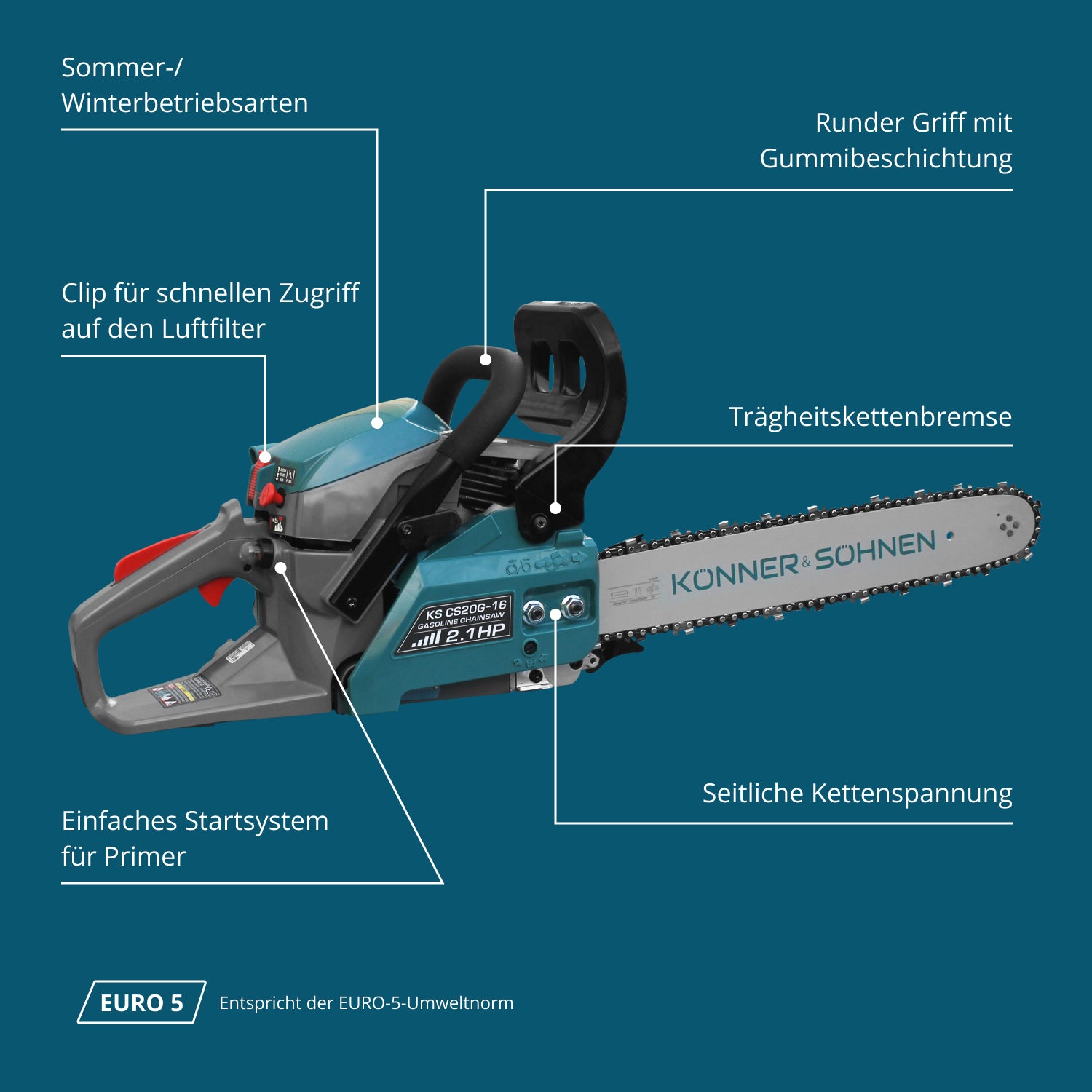 Bensindriven Motorsåg KS CS20G-16