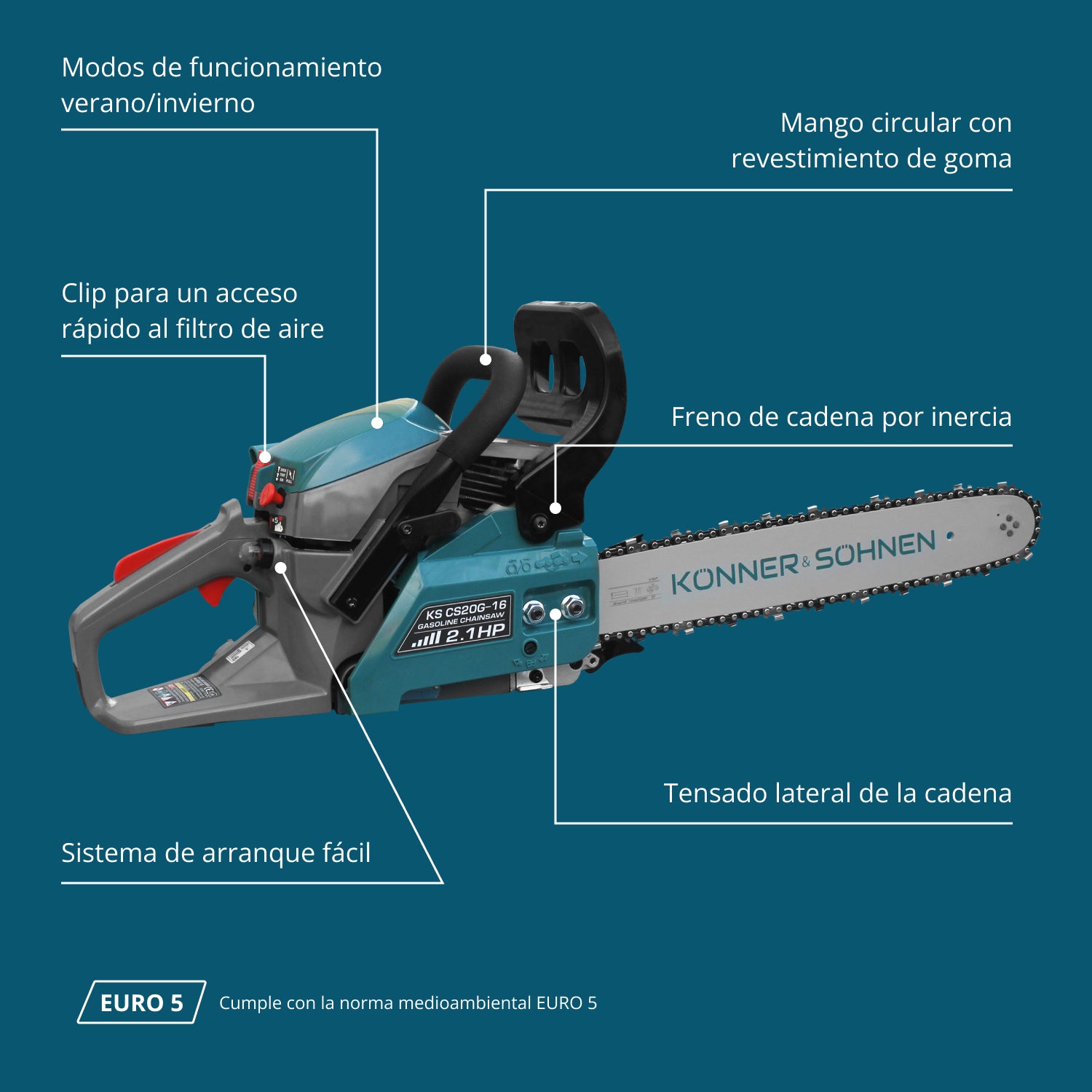 Motosierra a gasolina KS CS20G-16