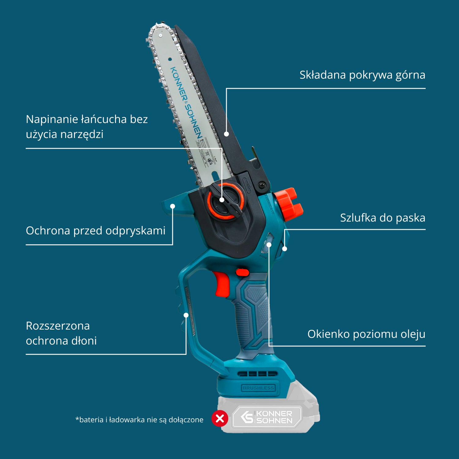 Cordless Mini Chainsaw KS MCS20V-8
