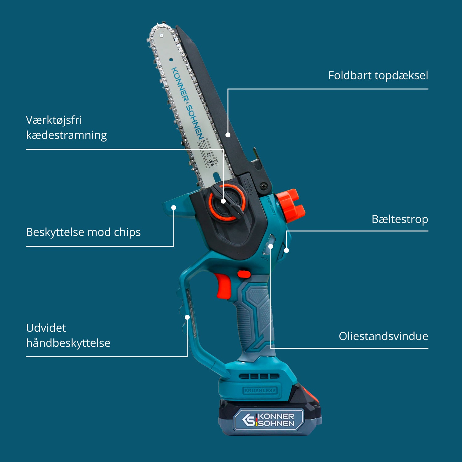 Ledningsfri Mini Kædesav KS MCS20V-8 Kasse