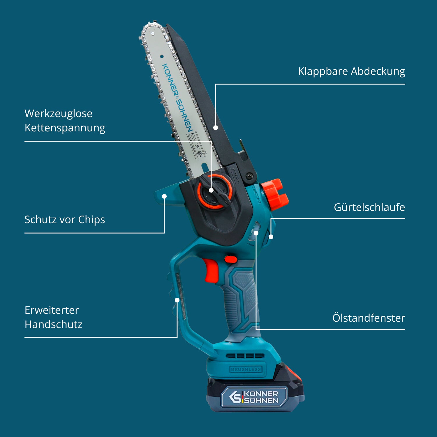 Mini Motosserra Sem Fios KS MCS20V-8 Case