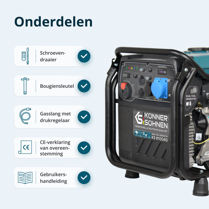 LPG/benzine invertergenerator KS 8100iEG (Refurbished – Licht gebruikt)