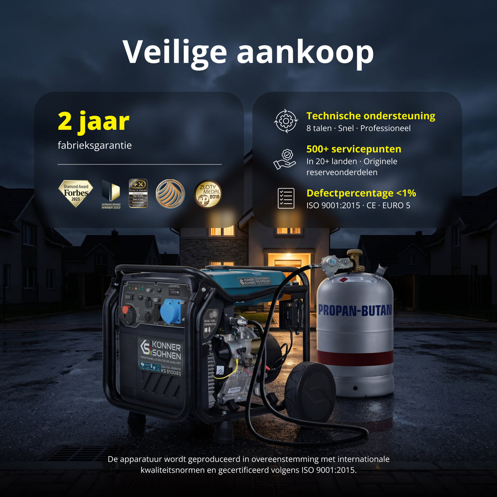 LPG/benzine invertergenerator KS 8100iEG (Refurbished – Licht gebruikt)