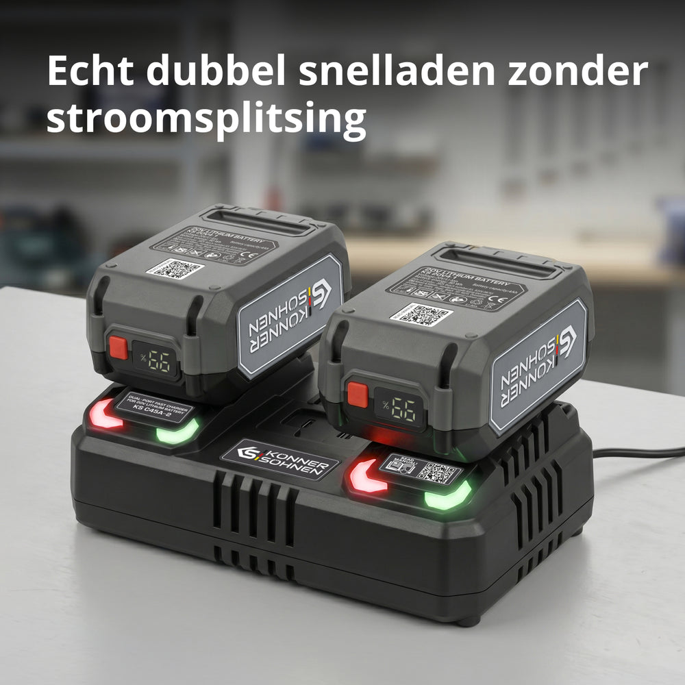 Dubbele oplader voor oplaadbare batterijen 20V KS C45A-2