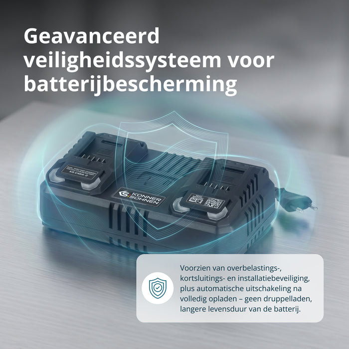 Dubbele oplader voor oplaadbare batterijen 20V KS C45A-2